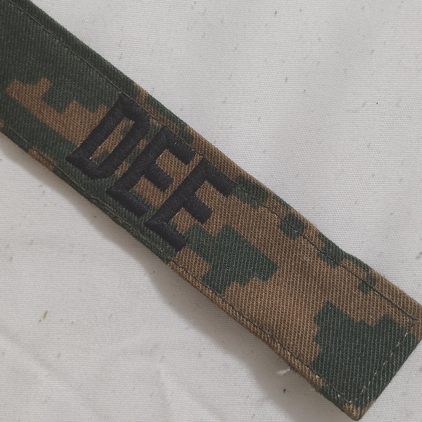Name Tape “DEE” – Woodland MARPAT – 5" × 1" Hook Back – Patch – Novelty Patch