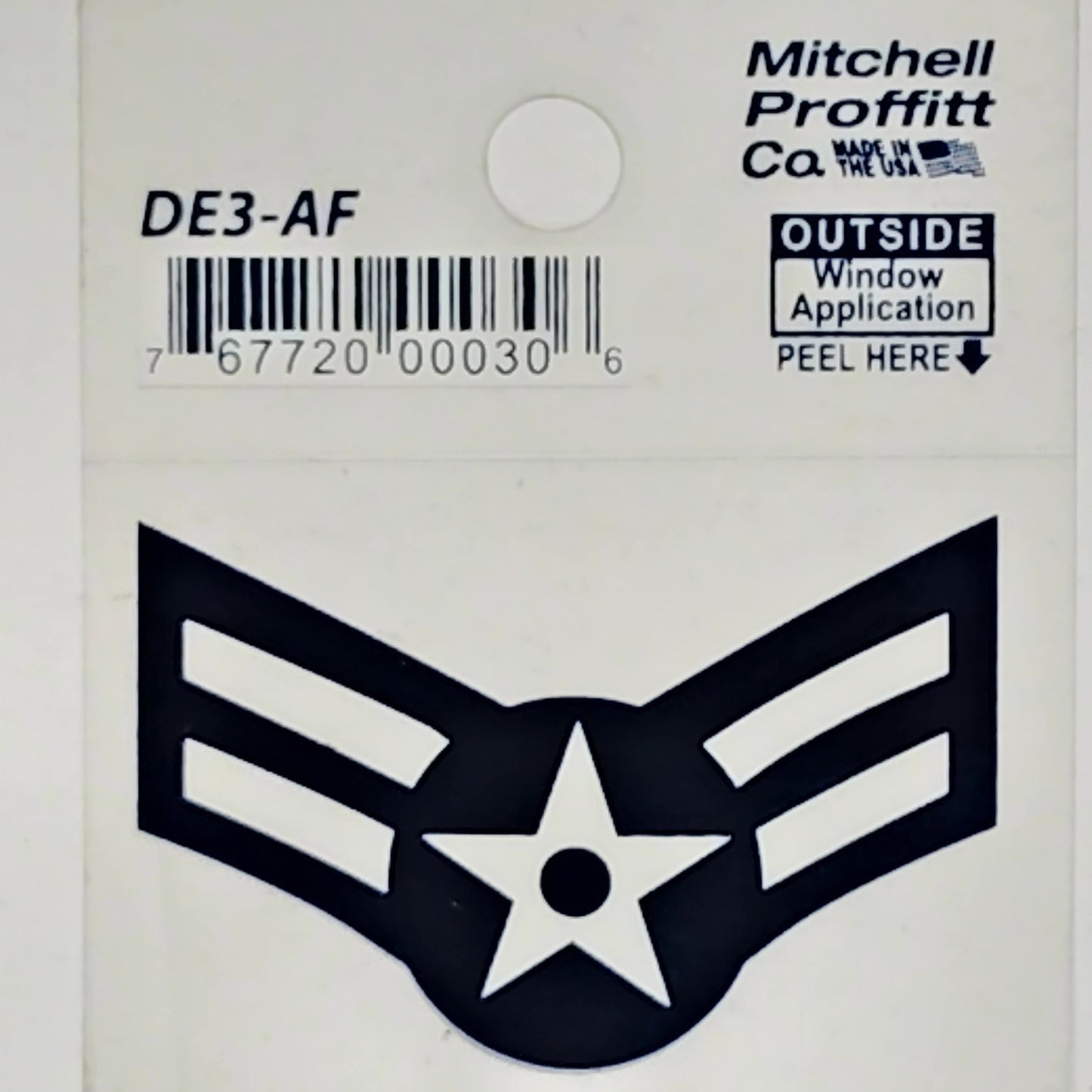 USAF Enlisted Wings Mylar Vinyl Decal – 2" x 1.5" Star & Stripes Emblem – E3-AF