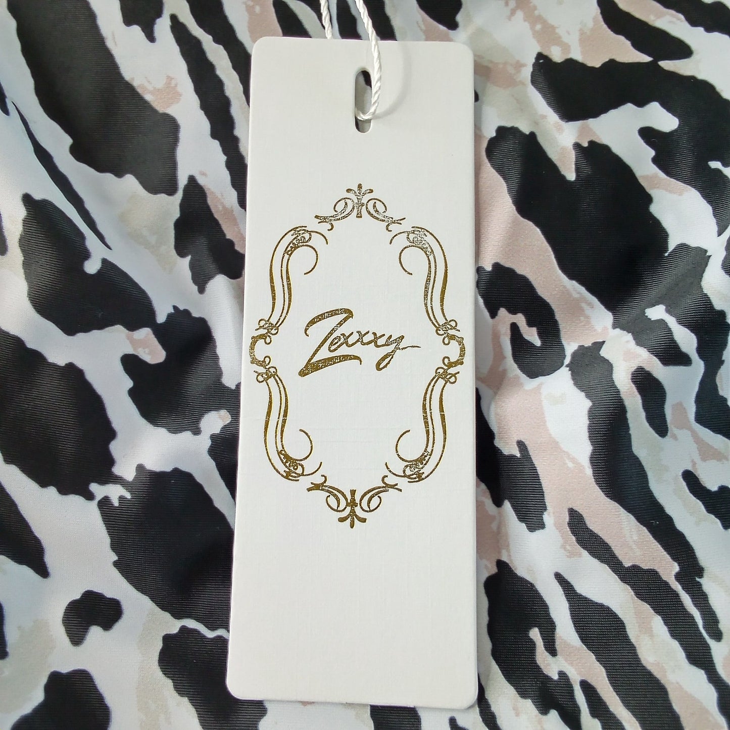 Zexxxy Tummy Control One‑Piece Swimsuit Leopard Zebra Print Halter M (8-10)