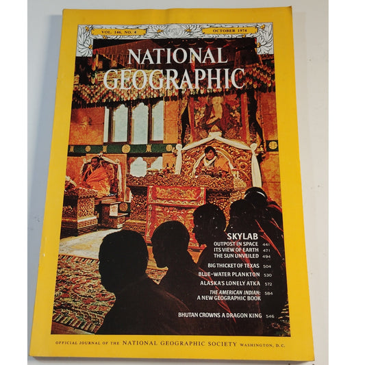 National Geographic Magazine – October 1974, Texas, Bhutan, Skylab, Plankton