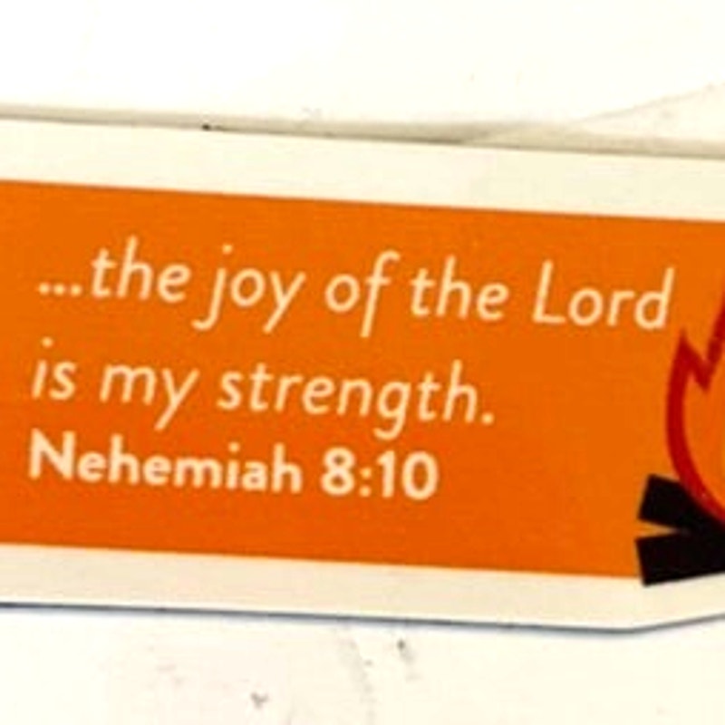 Nehemiah 8:10 Scripture Magnet Campfire Banner Christian Inspirational 2x1