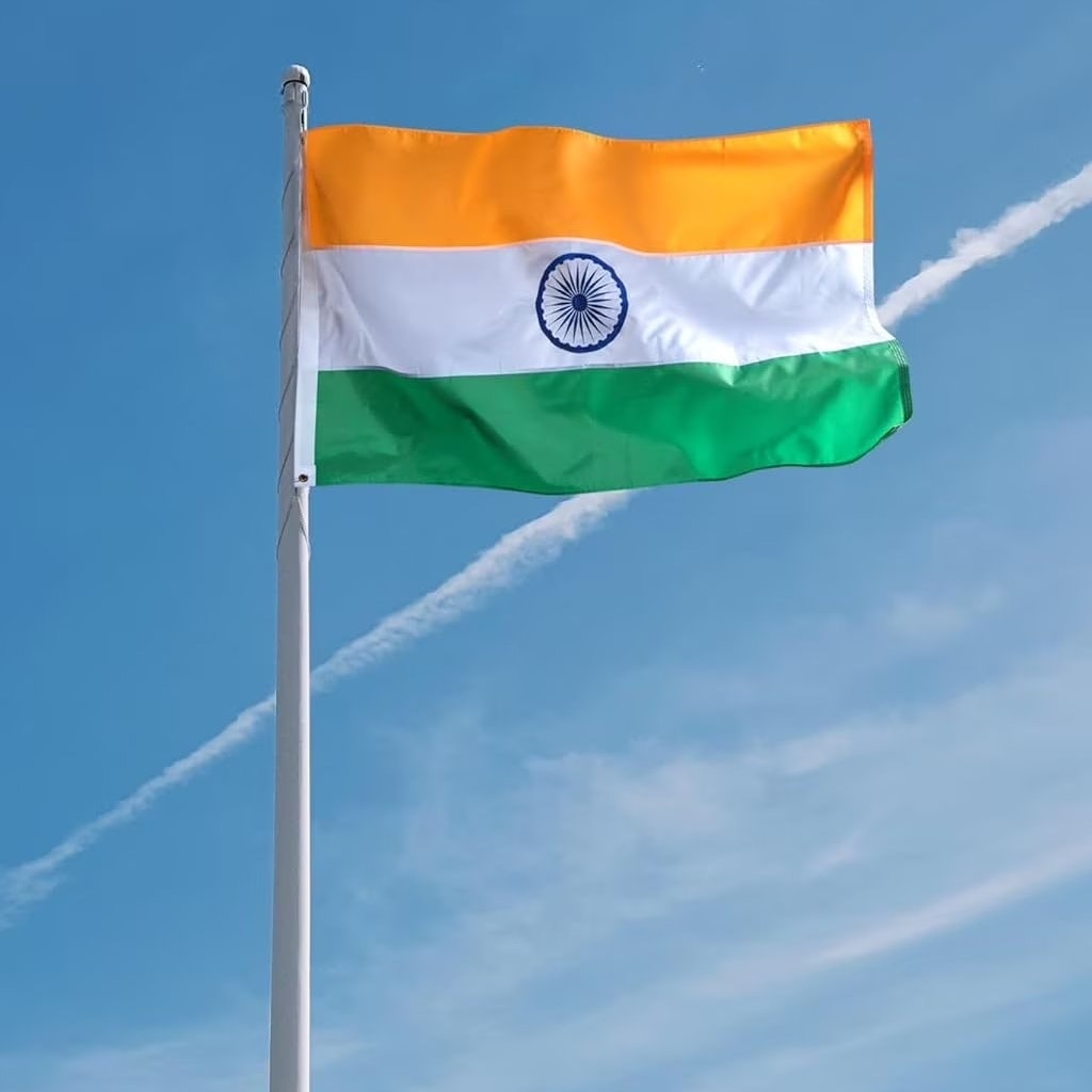 India Flag 3×5 ft Nylon Sewn Stripes Embroidered Ashoka Chakra Brass Grommets