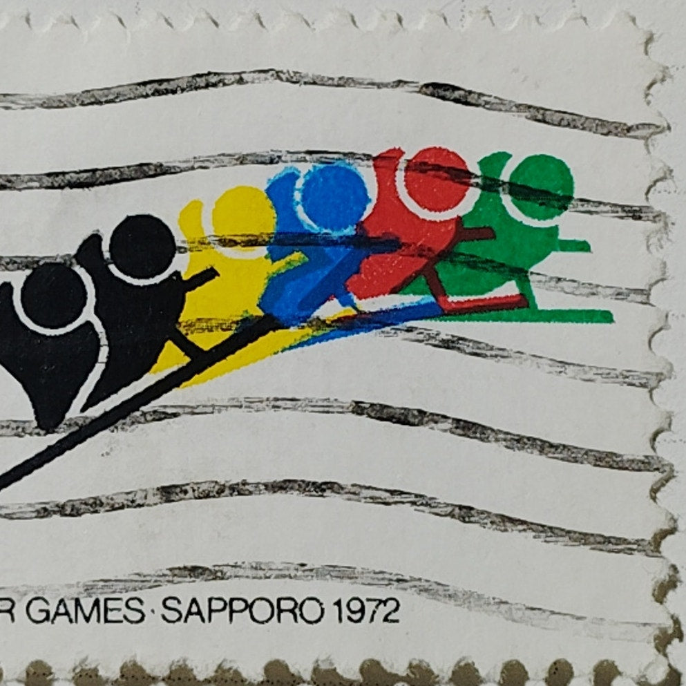 1972 US Postage Stamp Scott #1461 8c Sapporo Winter Olympics Bobsled Used