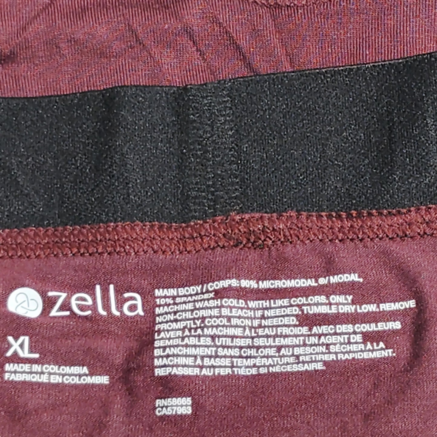 Nordstrom Zella Men’s Boxer Briefs, Burgundy, XL, 90% Micromodal / 10% Spandex