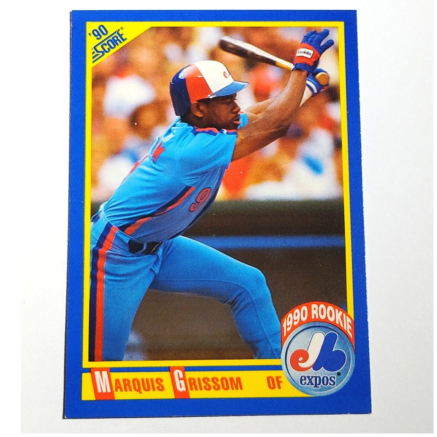 1990 Score Marquis Grissom RC #591 Montreal Expos Outfielder Rookie MLB EX