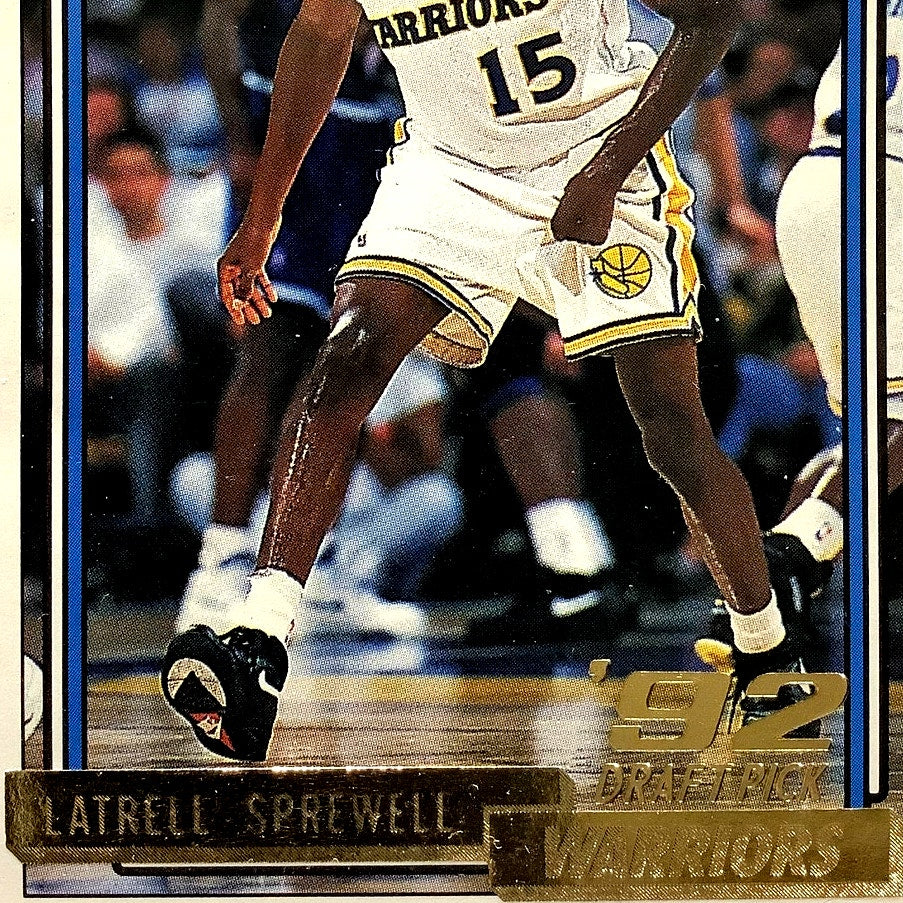 Latrell Sprewell, 1993 Topps '92 Draft Picks NBA "Gold Insert" Card 392, EXC