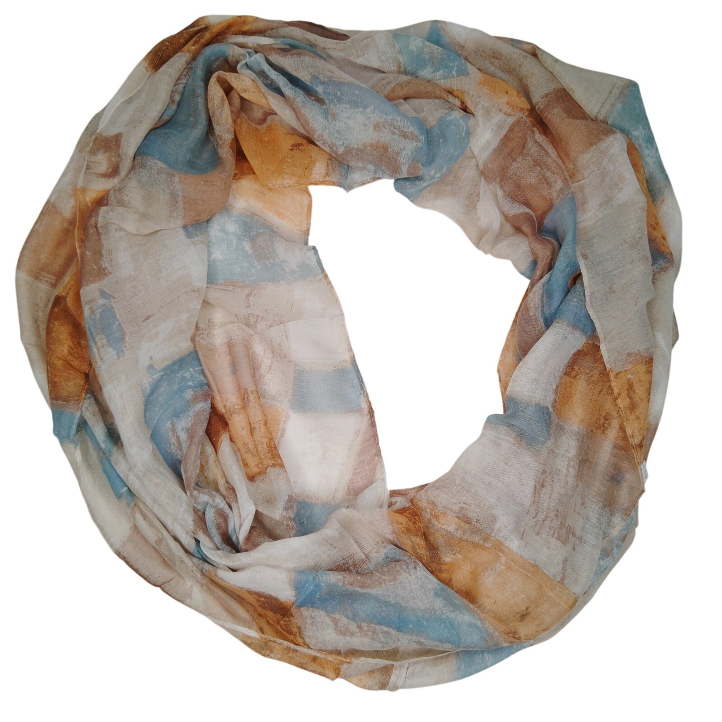 Lucky Leaf Loop Infinity Scarf, 100% Viscose,  Coffee Plaid, 36"x36"