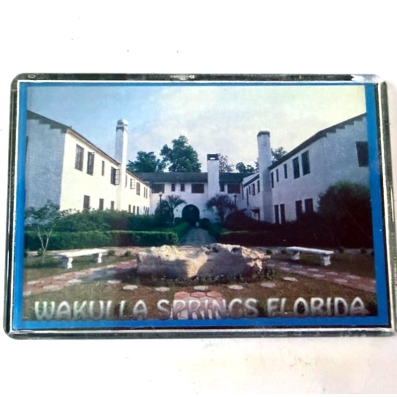 Wakulla Springs Florida Lodge Photo Magnet Mediterranean Revival 3‑1/4"