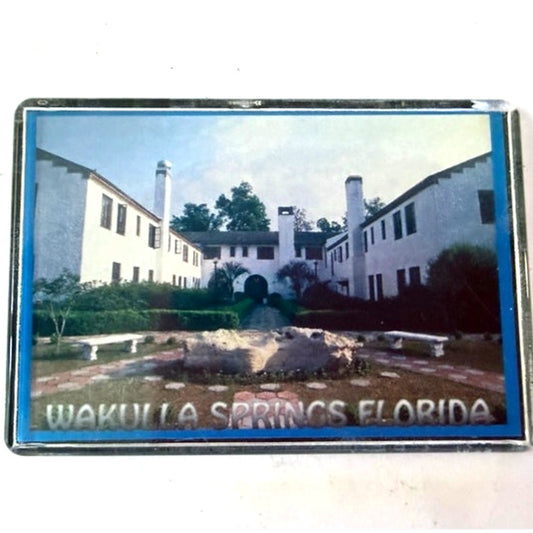 Wakulla Springs Florida Lodge Photo Magnet Mediterranean Revival 3‑1/4"