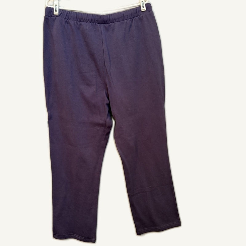 Blair Women's Purple Short Sleeve Sweatshirt & Sweatpants Lounge Set L