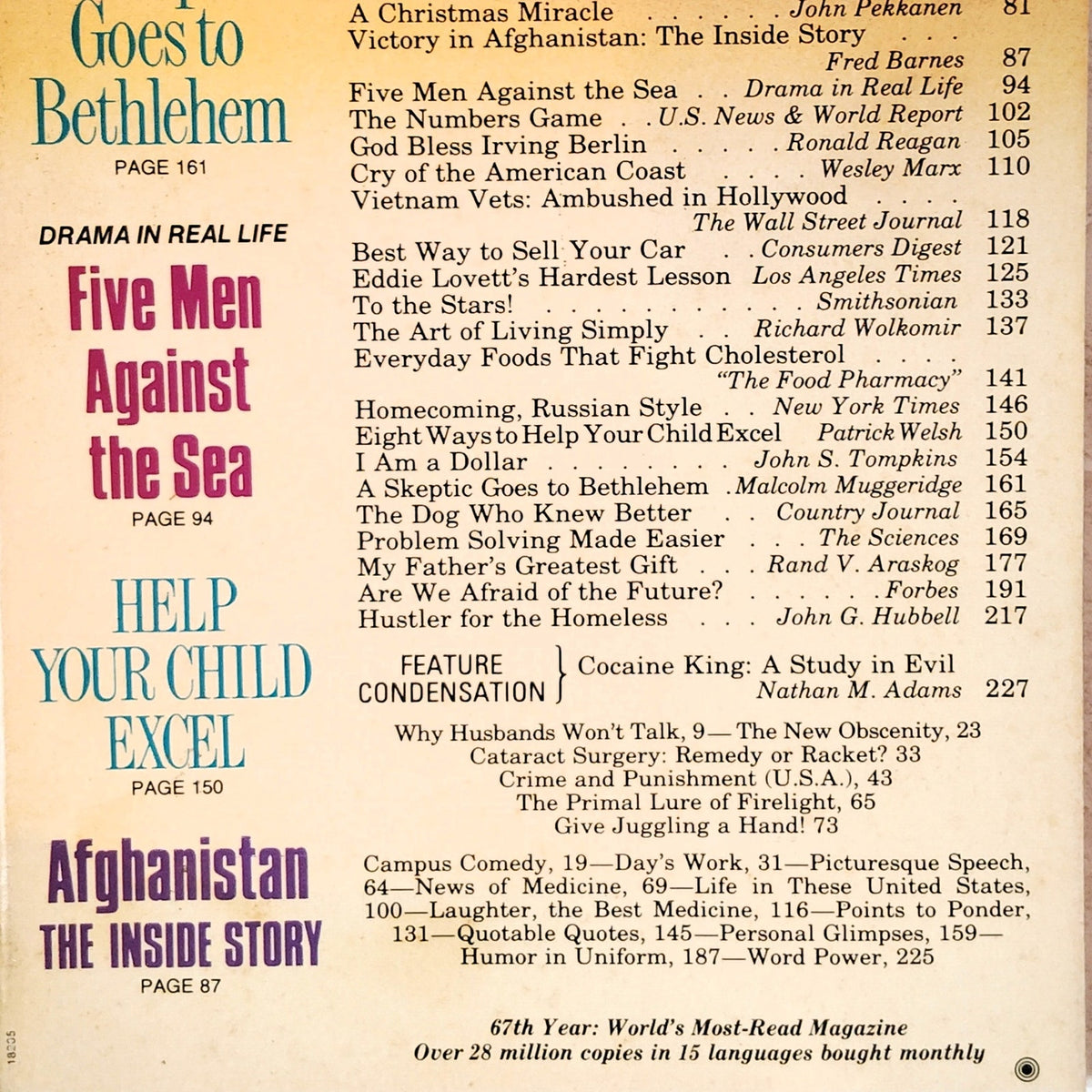 Reader's Digest December 1988 Christmas Issue, Victory in Afghanistan, VTG Issue