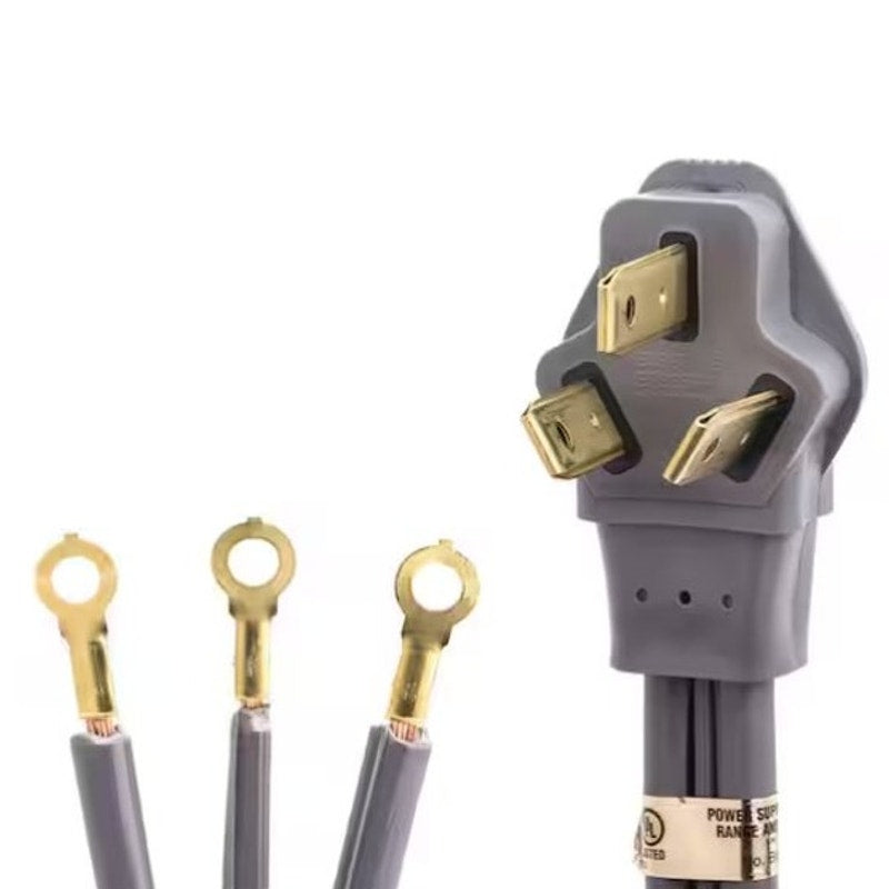 GE 4 ft 40 Amp 3-Prong Range Cord Heavy-Duty Gray Vinyl Jacket