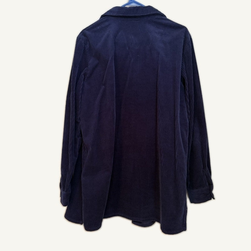 Blair Women's L Navy Corduroy Jacket & Elastic Waist Pants 2-Piece Set