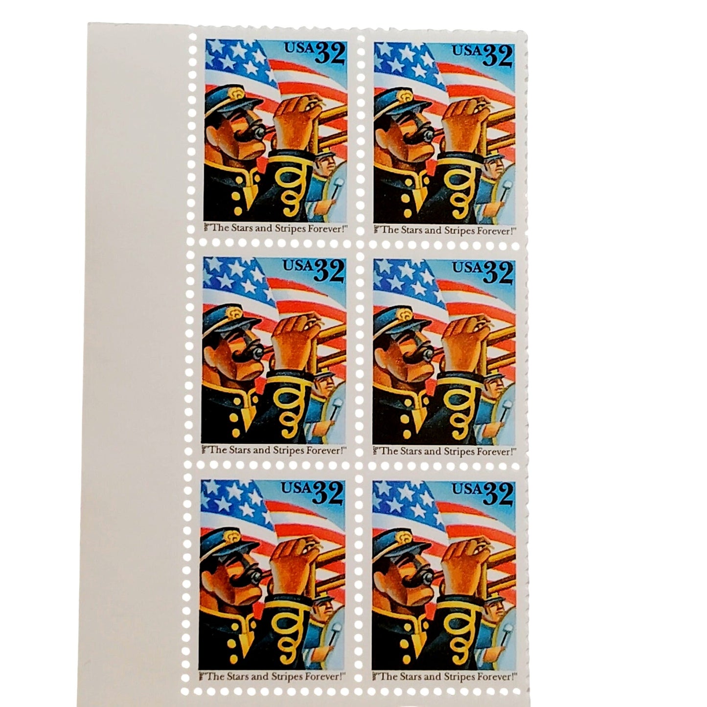 Block of 6 – 1997 USA 32¢ Stars and Stripes Forever MNH Scott 3153