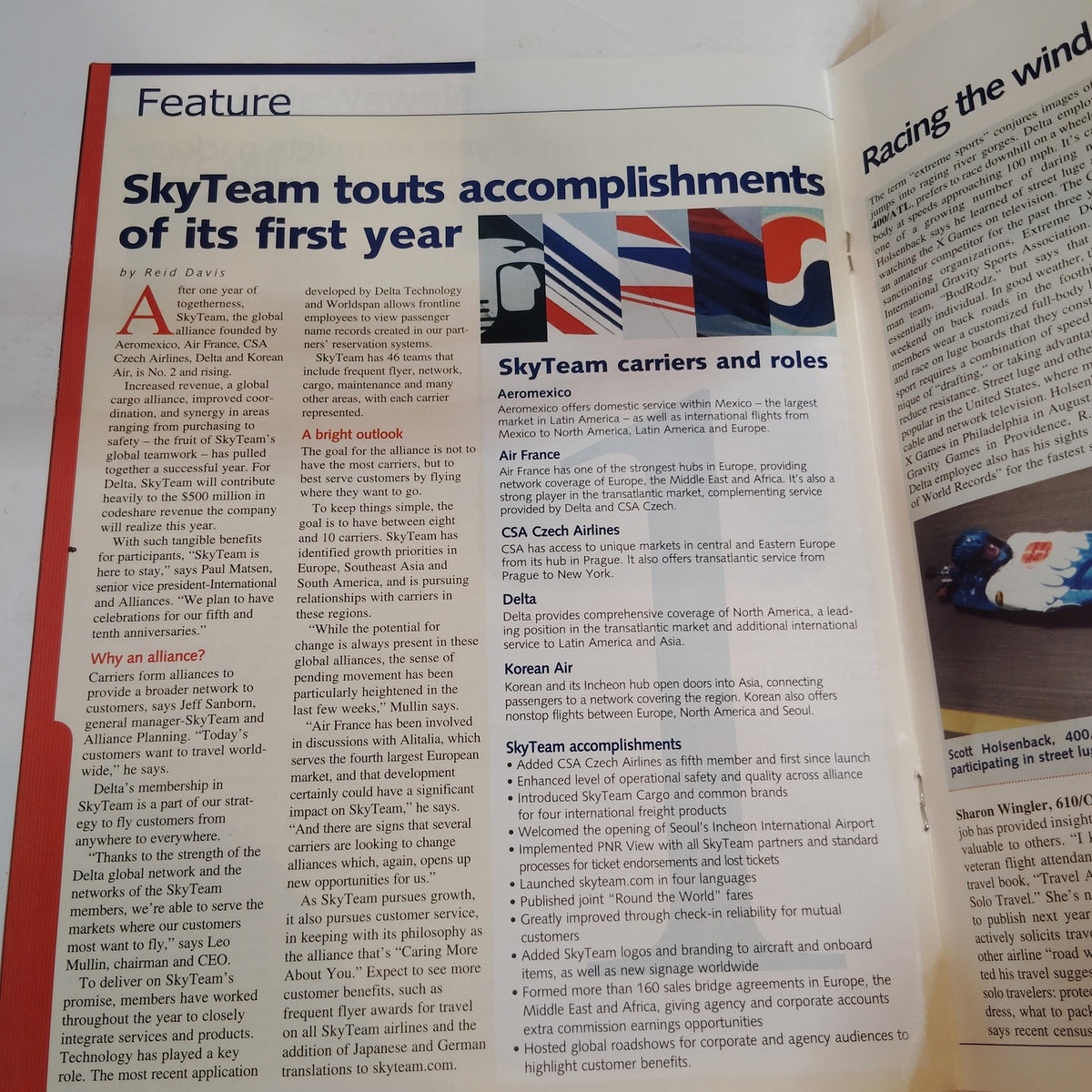 Delta News Digest - June 11, 2001 - "Happy Birthday SkyTeam" Airline Magazine