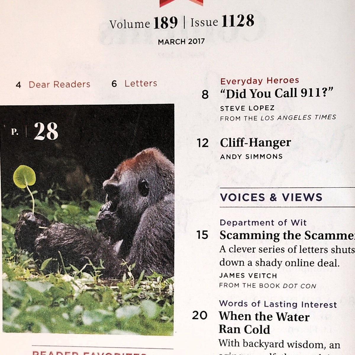 Reader's Digest March 2017 I Survived! Magazine Back Issue Vol 189 No 1128