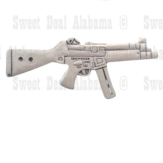 MP-5 Machine Gun Weaponry Collector's Hat, Lapel, Brooch Pin 1-1/2" x 5/8"H