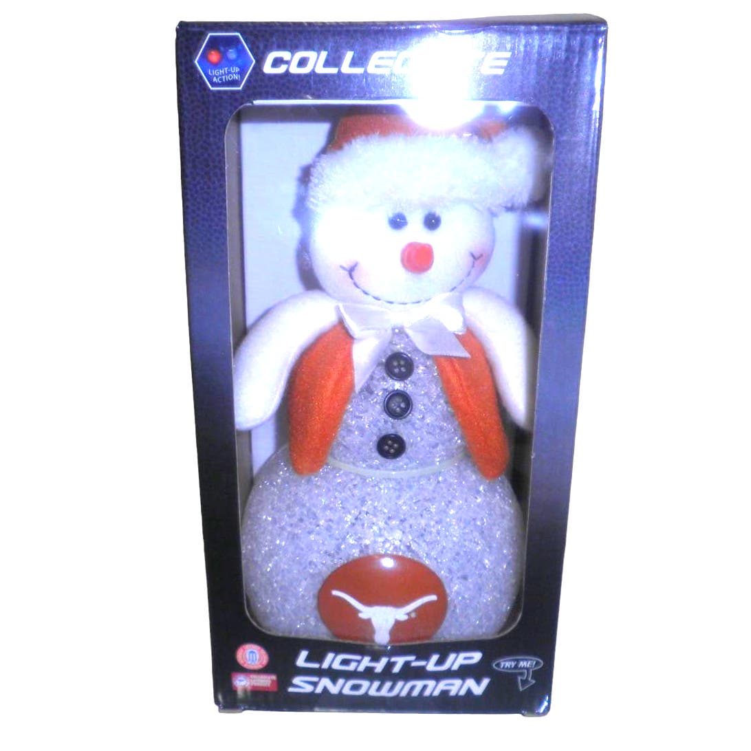 NCAA SEC Texas Longhorns 10" Light-up Tabletop Snowman, 10 x 5.5 x 5.5 inches