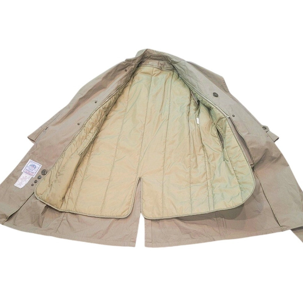 U.S.M.C. All-Weather Raincoat – Size 38R – Pewter Tan – Double-Breasted with Belt & Removable Liner