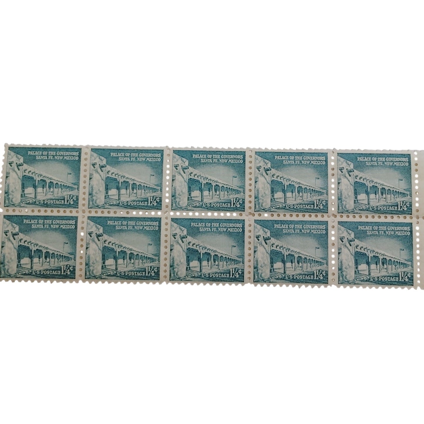 MNH Block of 10 – 1960 USA 1¼¢ Palace of the Governors Scott 1031A