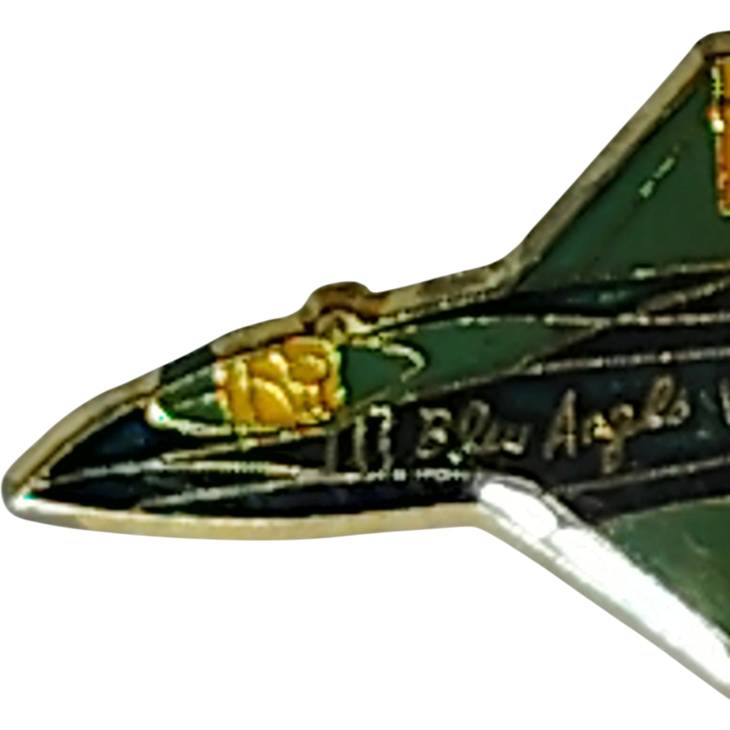 A-4 Skyhawk Blue Angels Hat, Lapel, Brooch Pin – 1-1/4" x 5/8", Rubber Backing, Blue/Yellow Enamel