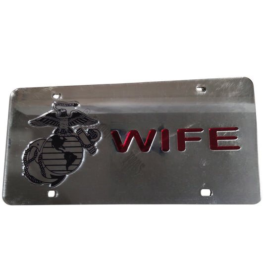 Marine Corps Globe/Anchor - Wife - Inlaid, Mirrored Plexiglass, Made in U.S.A.