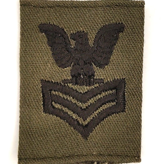 US Army Specialist E‑4 Subdued OD Green Rank Patch 2" × 1‑5/8" Sew‑On