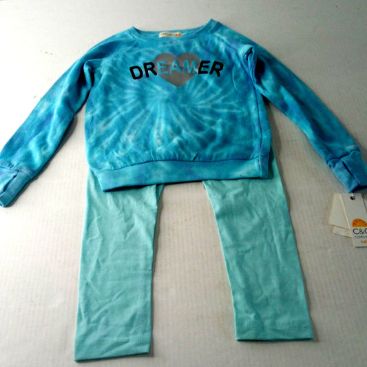 C&C California Kids Tie‑Dye Dreamer Fleece 2‑Piece Set Blue Purple Size 5