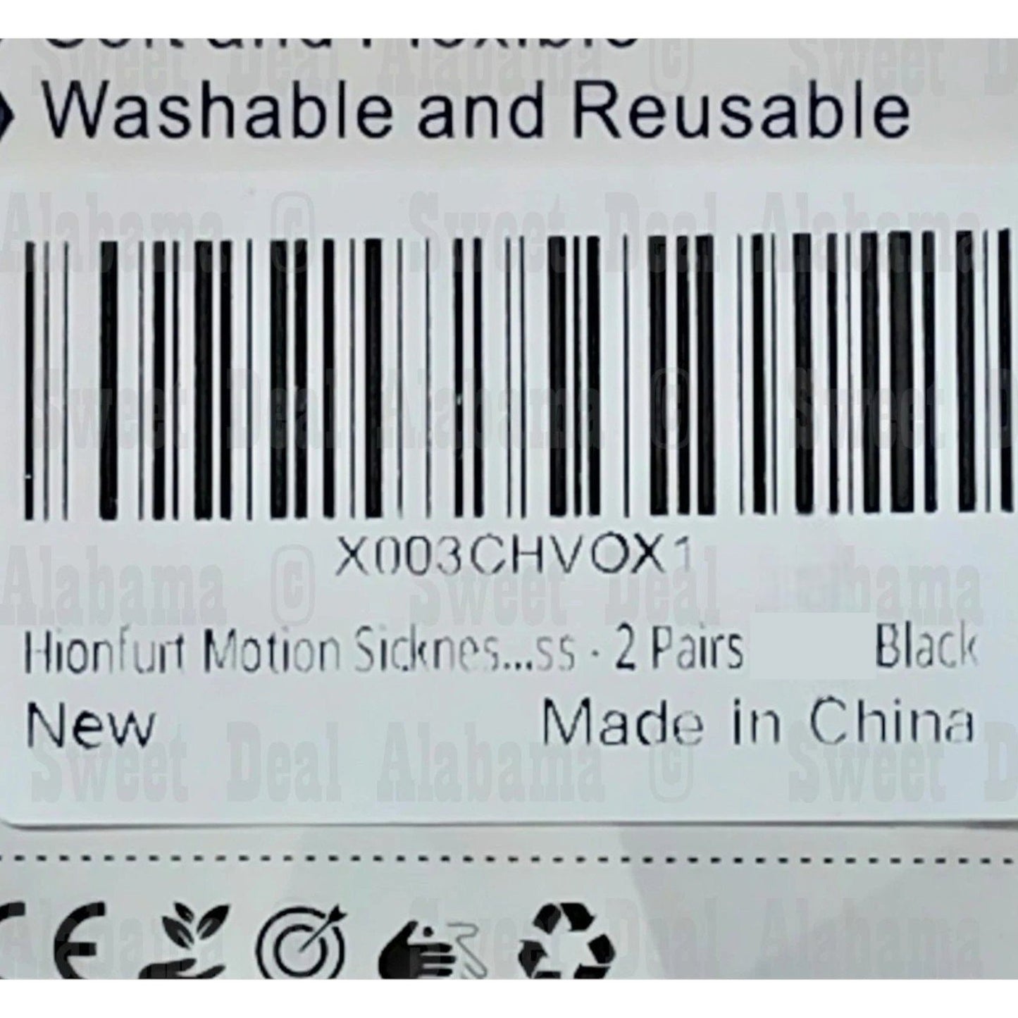 2-Pair Motion Sickness Bands – Anti-Nausea Wristbands for Adults & Kids, Black
