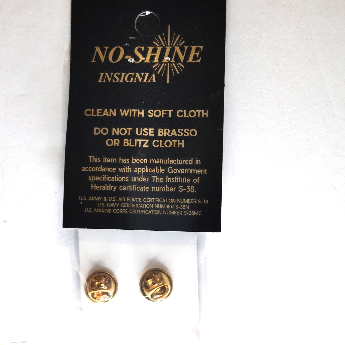 US Army SFC E‑7 Rank Novelty Hat Lapel Pin Set, Gold Tone 1‑3/8" × 13/16" 1 Pair