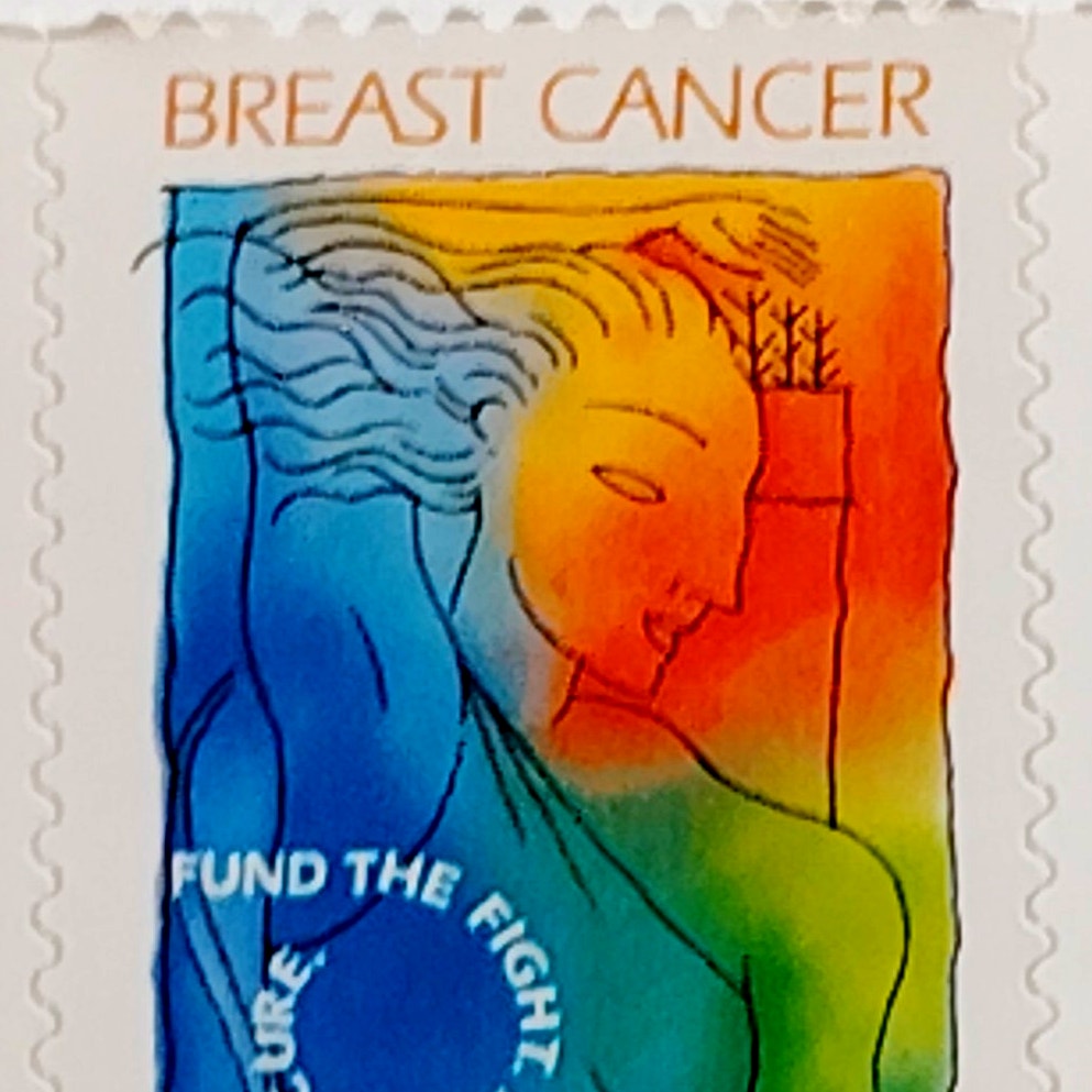 Strip of 5 – 1998 USA 32¢ Breast Cancer Research MNH Scott B1 Semipostal