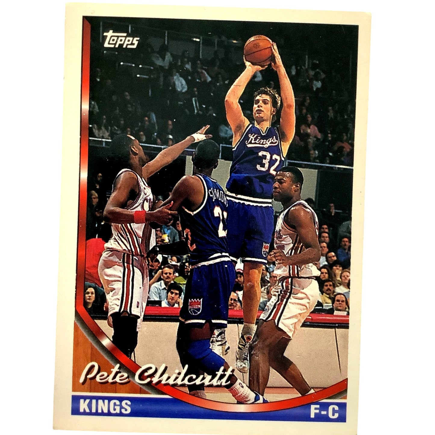 Pete Chilcutt, Sacramento Kings, 1993 Topps Stadium Club Collectors Card 33, EXC