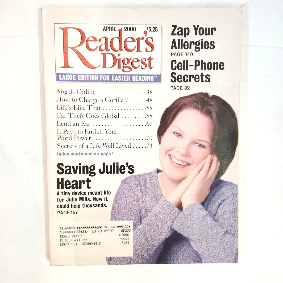 Reader's Digest April 2000 Large Print Edition Magazine Easier Reading