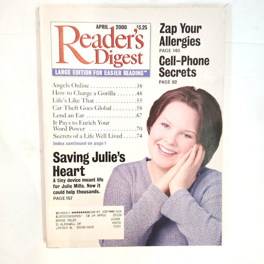 Reader's Digest April 2000 Large Print Edition Magazine Easier Reading