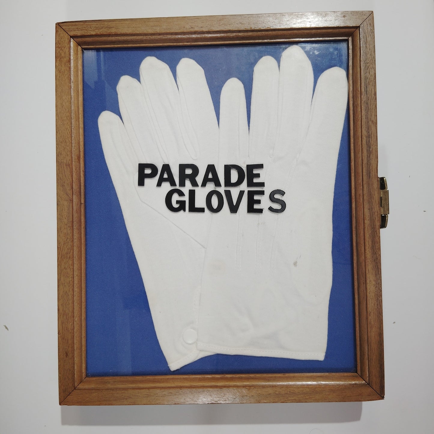 Parade Gloves in Plexiglass & Wood Display Case – 10x12x2 – Hinged Door