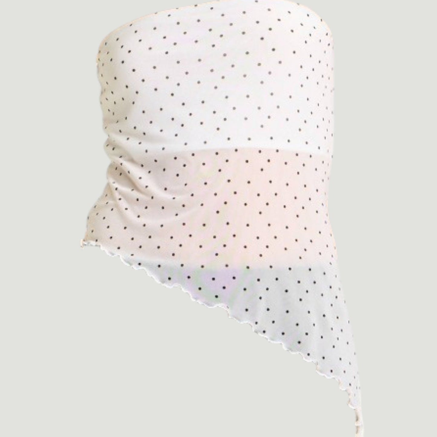 Wild Fable Women’s Sheer Tube Top White w/ Black Polka Dots,  Large