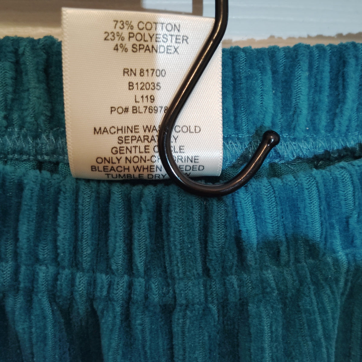 Blair Teal Plaid Tunic Pullover Corduroy Pant Set Women’s Large Excellent Estate