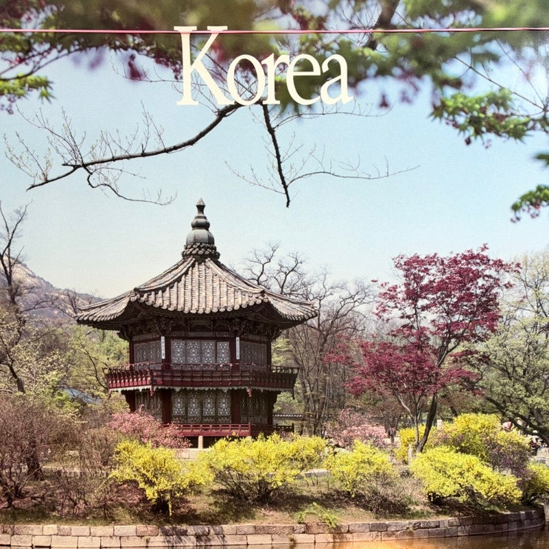 Original 70's Delta Air Lines Korea Travel Poster - Asian Pagoda View, 28" x 22"