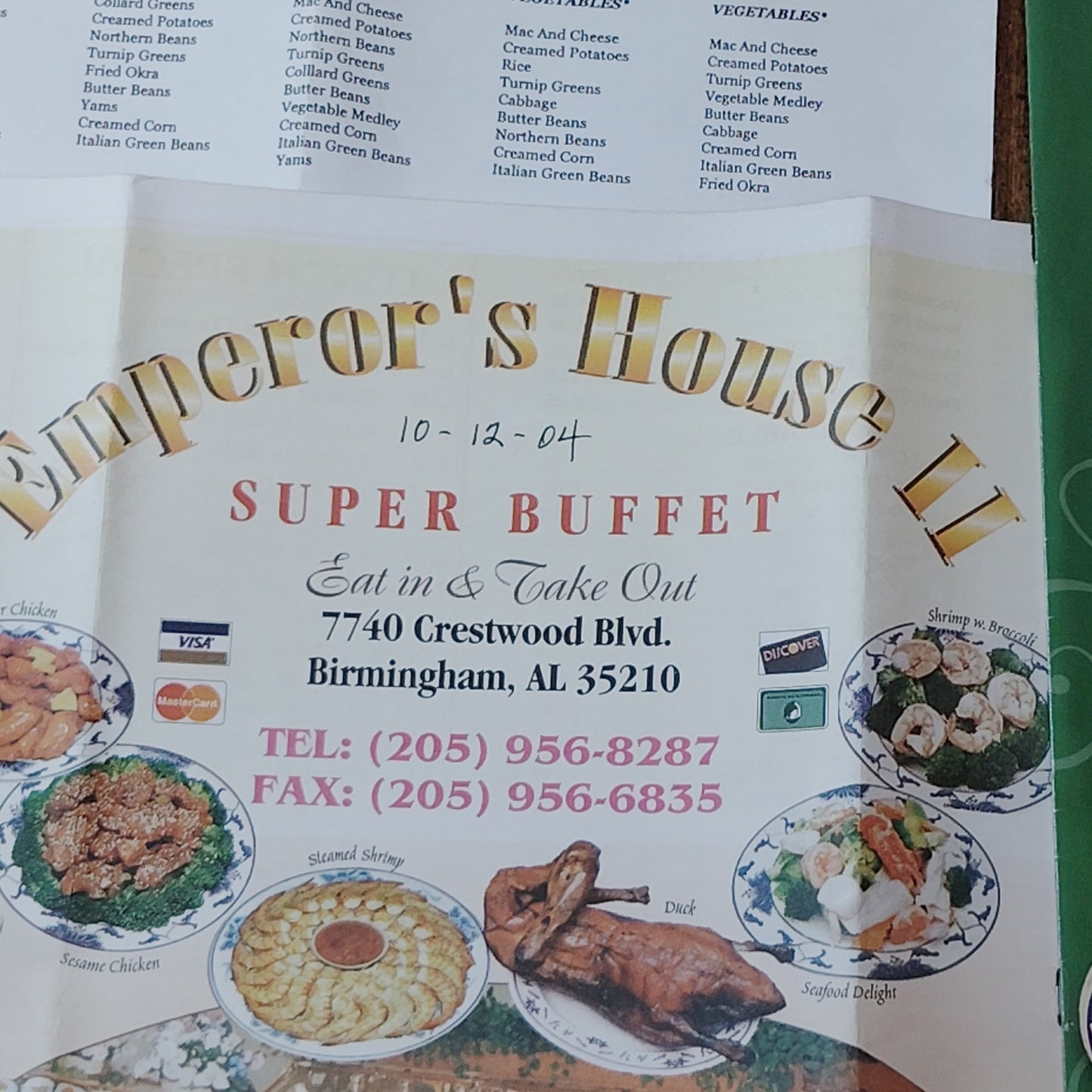 Vintage Restaurant & Catering Menus Ephemera - Alabama Collectibles Lot