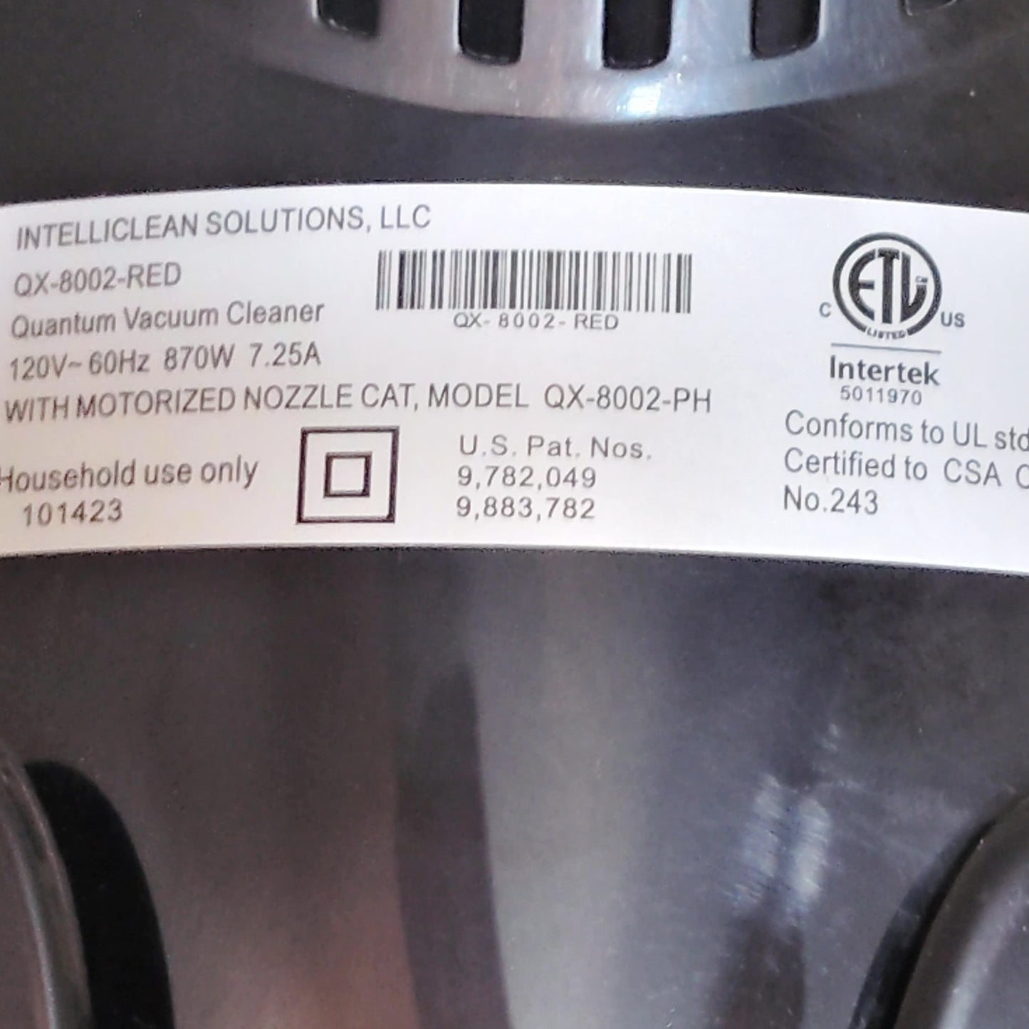Quantum X QX‑8002 PH Wet/Dry Vacuum Body Motor, Basin, Handle w/HW, Micro Insert
