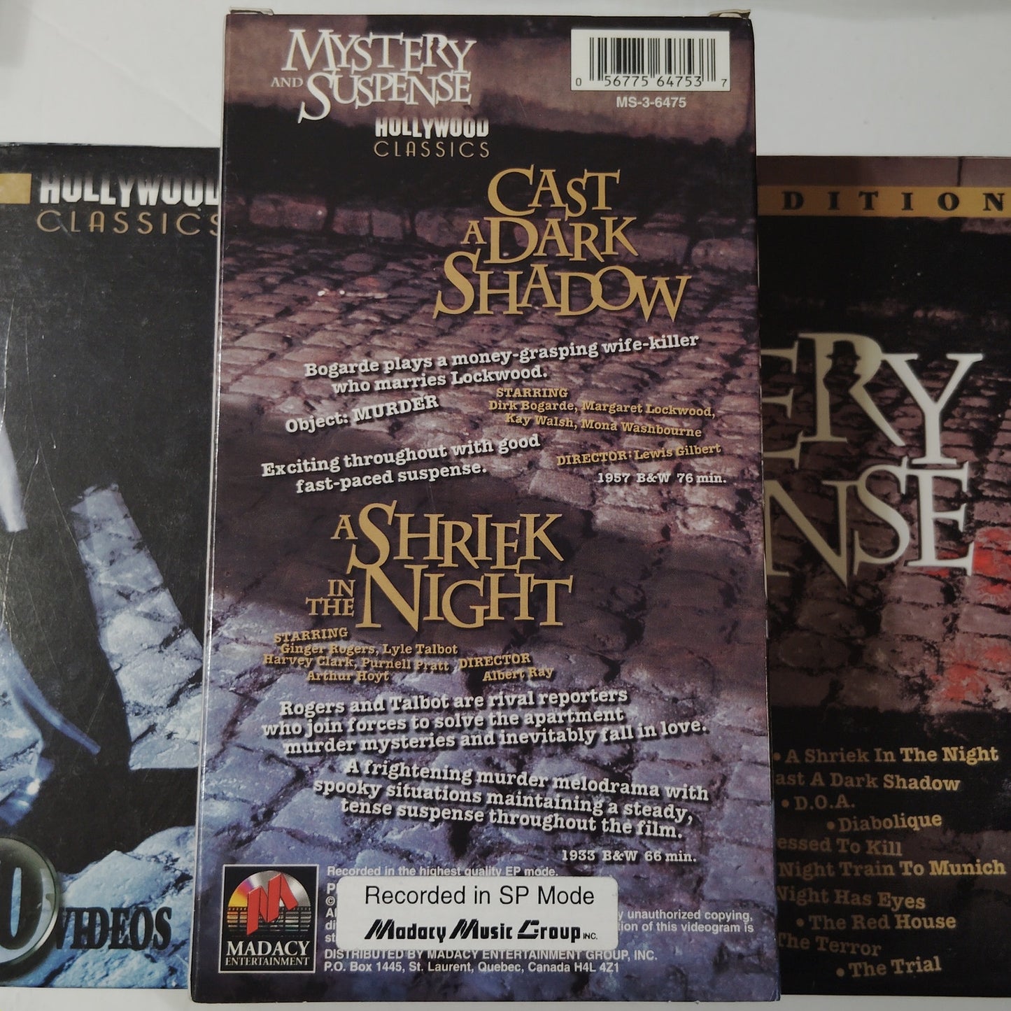 Mystery & Suspense VHS 10‑Tape Box Set 1997 Hollywood Classics