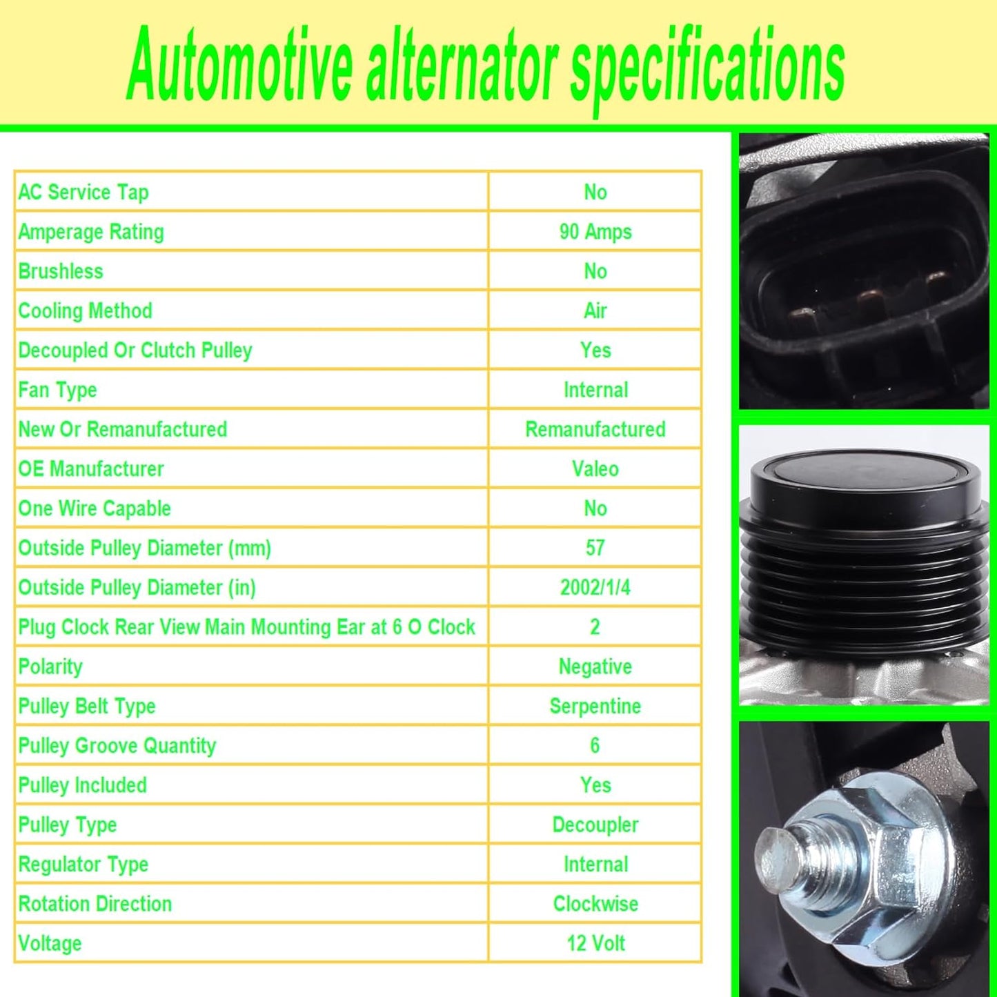 SHICHU Alternator Compatible with 2011-2017 Elantra 2012-2013 Soul 2014-2016 Forte 1.8L 2.0L L4 Replace for 11610 373002E200 2610428