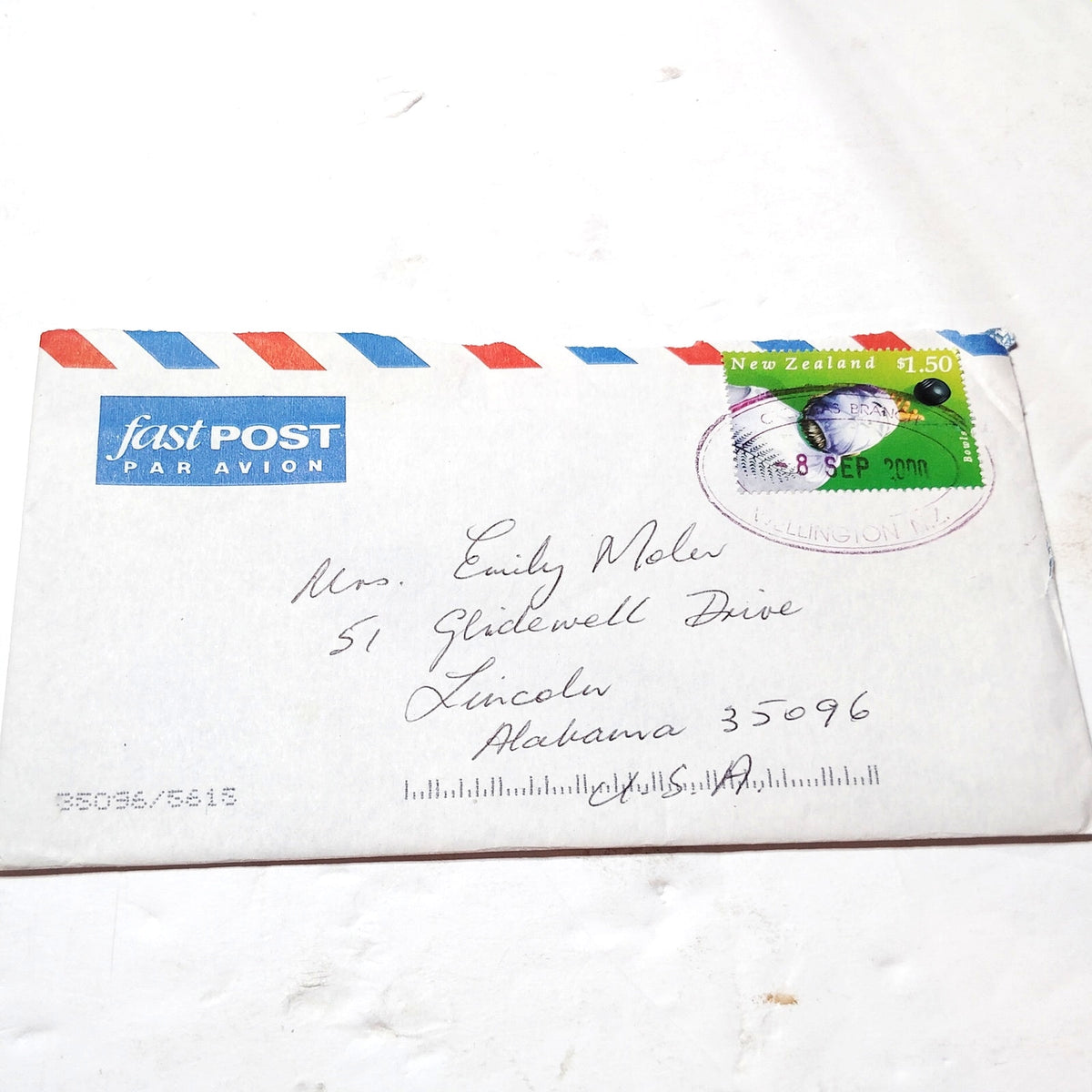 2000 New Zealand Airmail Cover $1.50 Bowls Stamp to USA Postal History