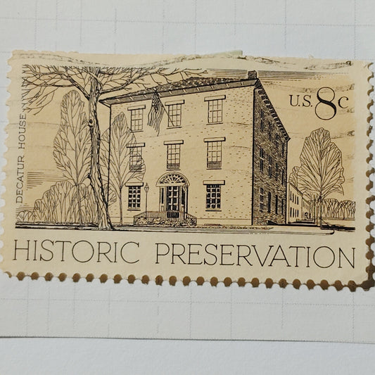 1971 US Postage Stamp Scott #1441 8c Historic Preservation Decatur House Used