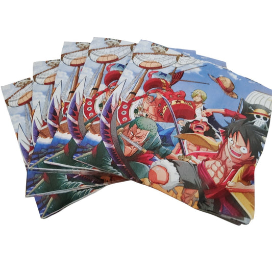 One Piece Anime Party Napkins, 20 Pk Disposable Tableware, Straw Hat Crew
