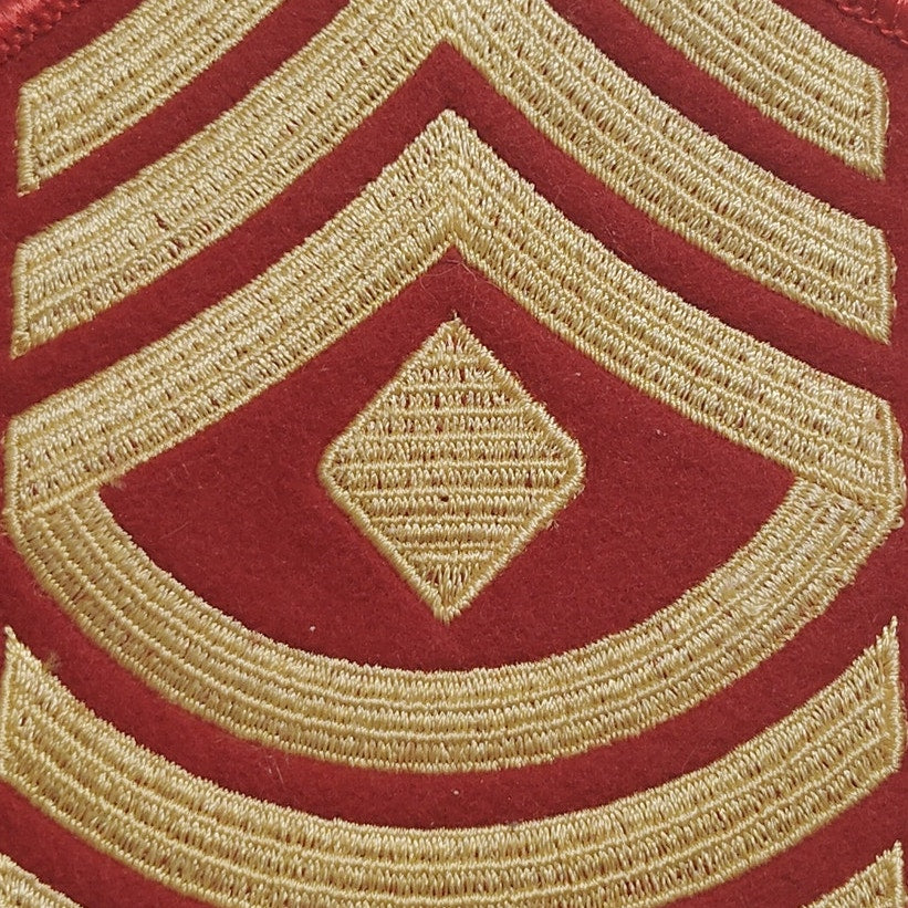 USMC First Sergeant E‑8 Chevron Patch – 4‑5/8" × 2.75"