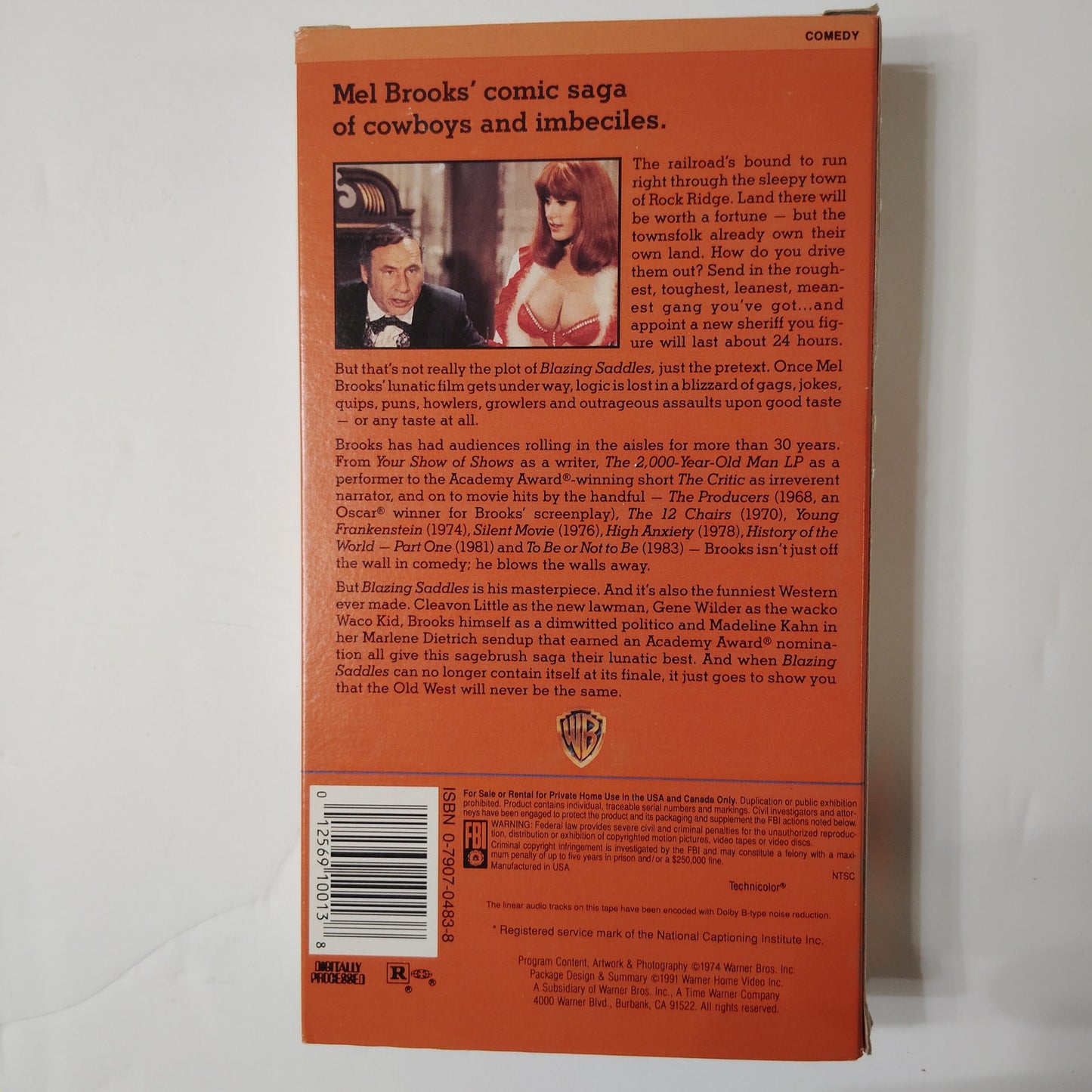 Blazing Saddles VHS 1974 Mel Brooks Cleavon Little Gene Wilder Classic Comedy