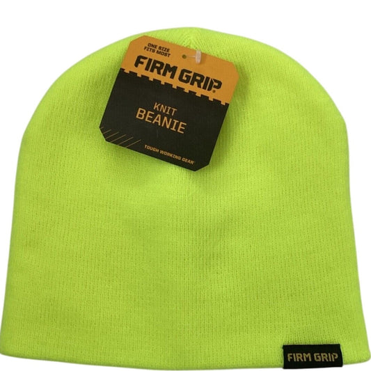 Firm Grip High Vis Work Cap, Beanie, Knitted Beanie, Yellow, 100% Acrylic