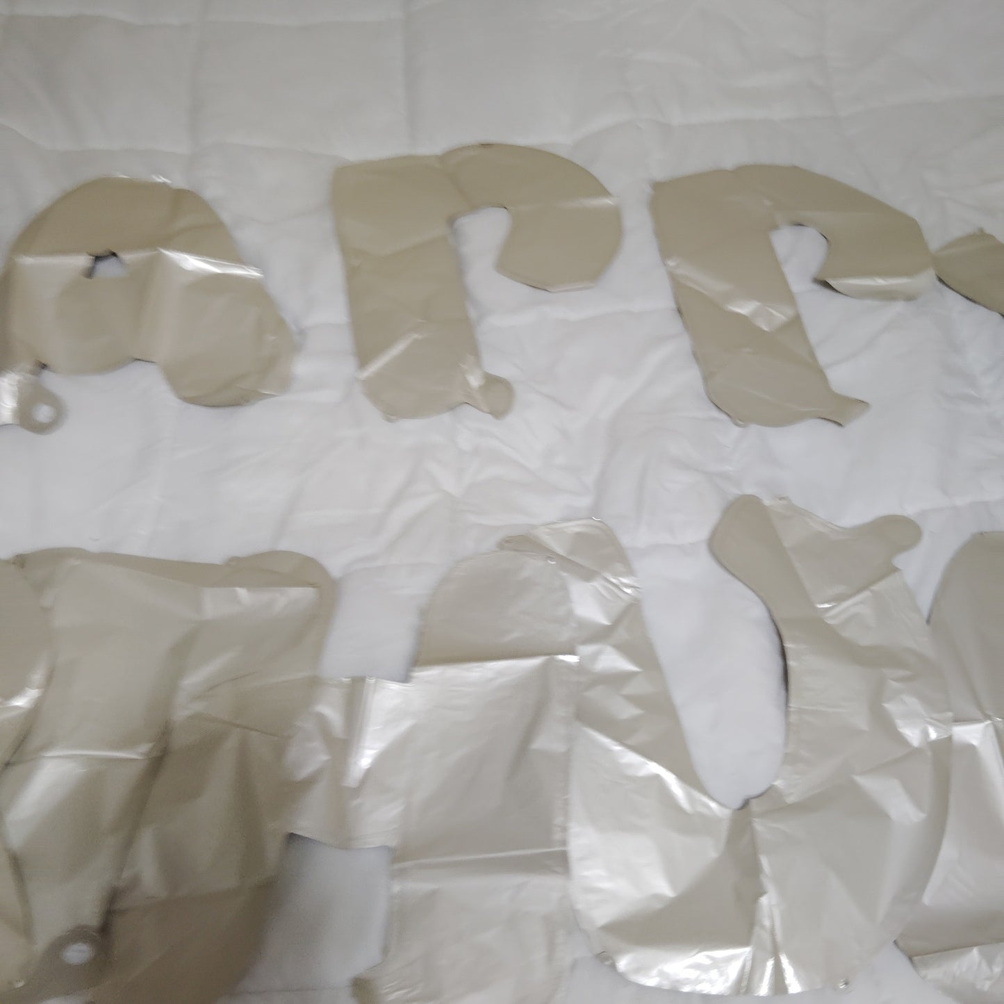 Cream “Happy Birthday” Foil Balloon Banner – Neutral Beige – 16" Letter Balloons