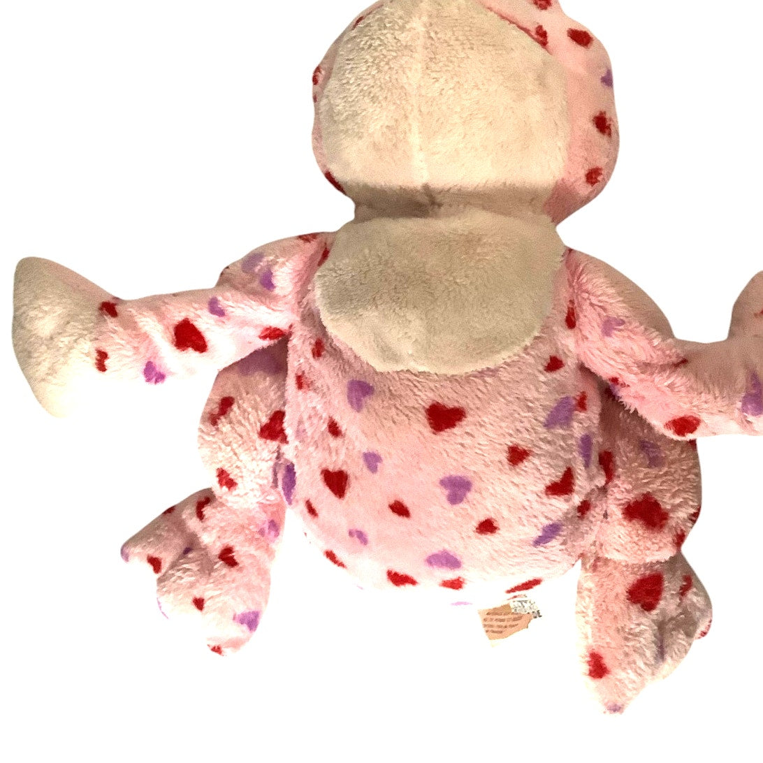 2010 Webkinz Ganz Love Frog, Pink with Red/Purple Hearts, 9" EUC